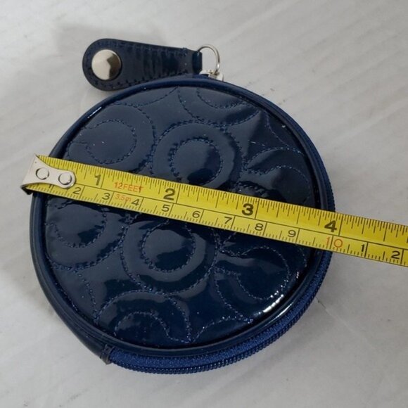 Coach Navy Leather Pouch Coin Wallet Change Purse Accessory Case BAG WOMEN'S - Picture 5 of 16